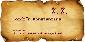 Kozár Konstantina névjegykártya